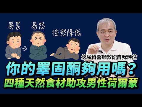 性慾降低、易累易怒？小心睪固酮不足！泌尿科醫師教你自我評估 四種天然食材助攻你的男性荷爾蒙【幸福醫師 莊豐賓醫師】