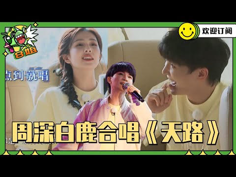 #周深 唱high了!清唱#SHE 的《#热带雨林 》 与#白鹿 齐飚高音《#天路 》! #8姐就爱扒八叭