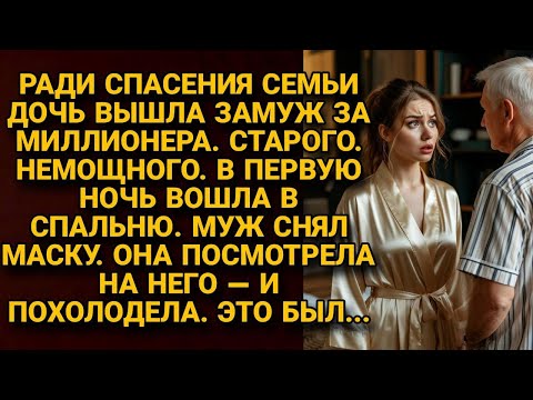 Ради спасения семьи дочь вышла за старого миллионера. В первую ночь он снял маску, и она застыла...