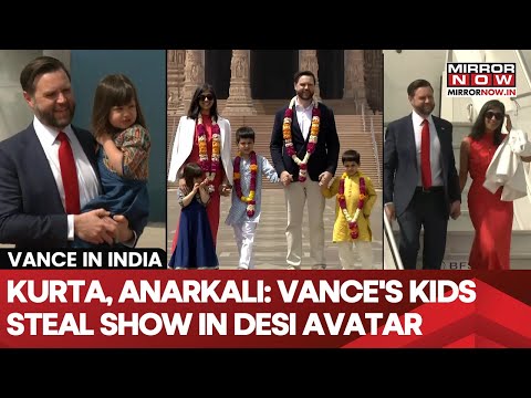 Vance In India: Wife Usha Paints Delhi Red| US VP's Kids Steal Show In Kurta Pyjama, Anarkali| Video