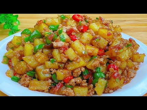 Homemade Potato Stir-Fried Minced Meat The magic method of diced #potatoes  #chinesefood #cooking