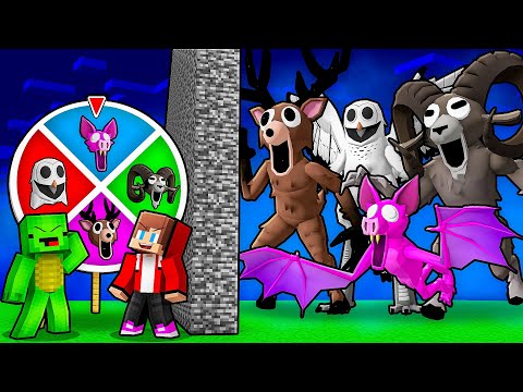 JJ and Mikey: 99 NIGHTS IN THE FOREST ROULETTE BATTLE in Minecraft - Maizen