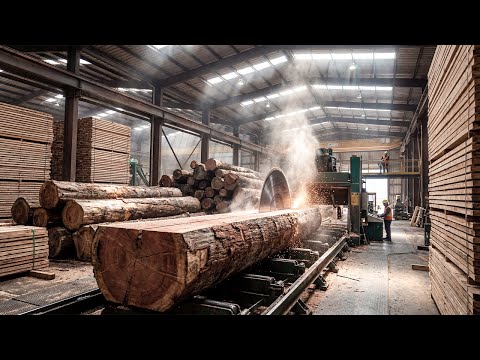 Inside the Largest Wood Sawmill Factory – How Plywood Is Made From Logs to Table (Full Process)