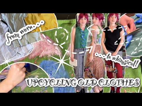 upcycling old clothes I don’t wear / thrift flip (painting, sewing, + dye projects!!!) 🪡🎨✨
