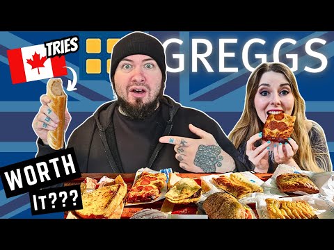 NORTH AMERICAN tries GREGGS for the FIRST TIME! 🇬🇧