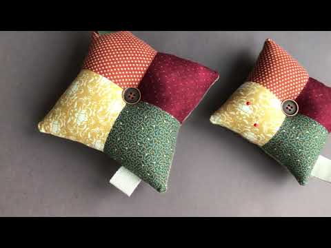 Easy pincushion project using mixed fabrics | Tilda
