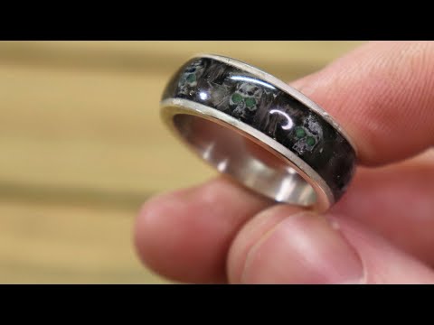 How to make a silver, carbon fiber and glowing eye skull ring