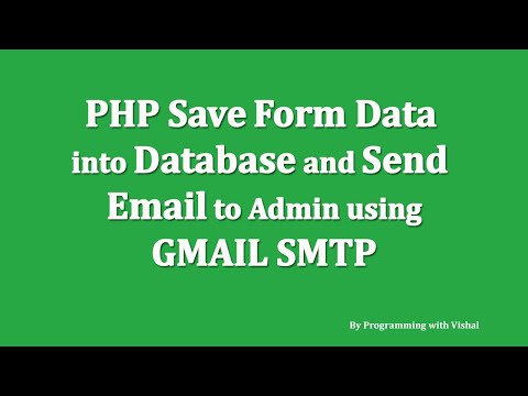 PHP Save Form Data into Database and Send Email to Admin using GMAIL SMTP | With AJAX