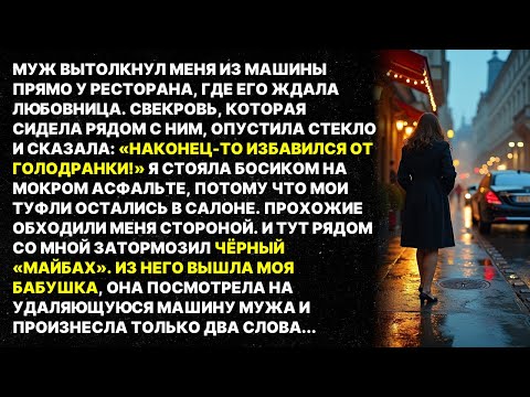 Муж вытолкнул меня босиком из машины ради любовницы. Но бабушка на «Майбахе» сказала