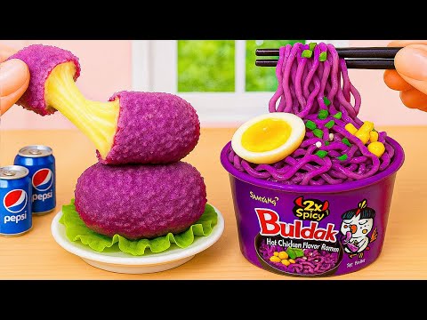 Spicy Mini Chicken & Fire Noodles 🍜🍗Korean Street Food Feast 🔥Teeny Kitchen