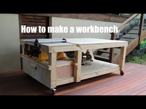 How to make a workbench with built in table saw and vise
