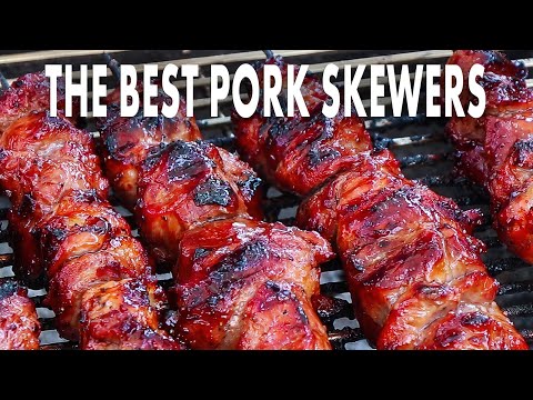 Filipino Style Pork Skewers Grilled On The Weber Kettle