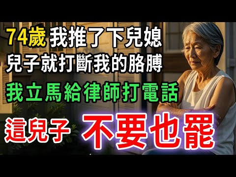 就因為我推了下兒媳，兒子就直接打斷了我的胳膊，我直接扭頭給律師打電話讓他們牢底坐穿，這兒子不要也罷