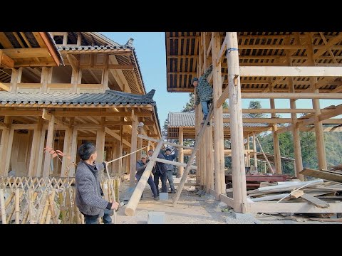 Ep.6   Self-built Chinese wooden house, The leakage in the corridor must be solved｜Carpenter Anxu