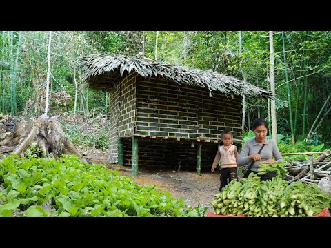 Building the Bamboo House Is 100% Complete | Single Mom Sells Vegetables to Raise Her Child