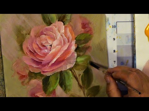 Painting the Elizabeth Rose using Acrylic Alla Prima Technique