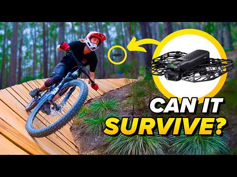 This drone flies itself! Can it survive my backyard MTB trail? | HoverAir X1 Pro