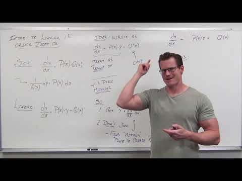 Introduction to Linear Differential Equations and Integrating Factors (Differential Equations 15)