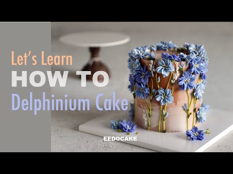 Let's learn how to Delphinium Flower Cake by Italian Meringue Buttercream/ Flower cake/ eedocake