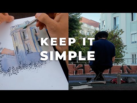 How to Sketch A Simple Scene in Lisbon Step-by-Step