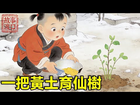12歲孤童乞討為生，寒冬卻把僅有的米粥餵了凍僵的老婆婆，誰知老婆婆是財神下凡，臨走時撒下一把黃土，落在他的破碗裡說：“種下它。”第二天，碗裡竟長出一棵神仙樹，結出的果實全是金元寶c