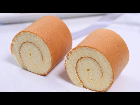 How to make soft and moist Swiss Roll Cake|原味戚风蛋糕卷/瑞士卷,不掉皮不開裂有訣竅