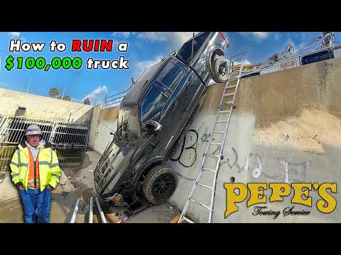 New Ford F-350 Tremor Crash Lands Into A Wash Canal