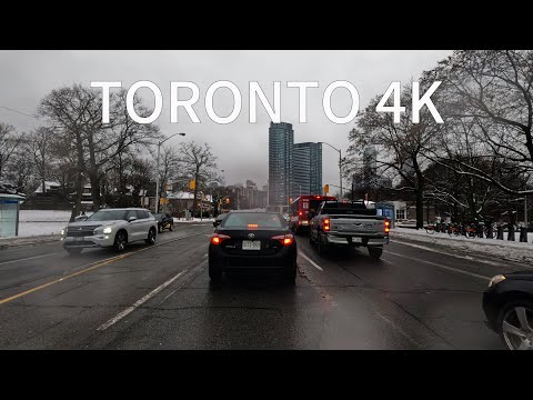 Winter Driving in Downtown Toronto - Canada 4K