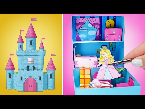 📚🏠 Mini materiais escolares fáceis ✏️✨ em uma minicasa de bonecas na caixa 🎀 | DIY divertido!