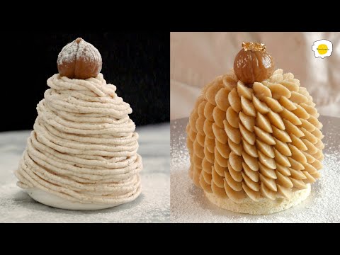 Two Mont Blanc cake recipes 两款蒙布朗蛋糕食谱 Deux recettes de gâteaux Mont Blanc