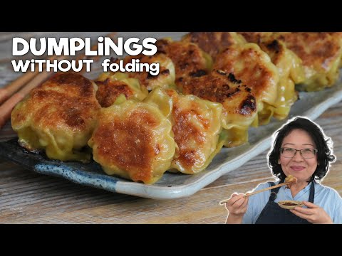 Chicken Dumplings WITHOUT FOLDING 🔥 Easy & Beautiful 😍 Inspired by Gyoza Potstickers & Jiaozi