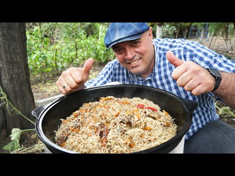 Узбекский плов В КАЗАНЕ. Кушал аж руками так вкусно!