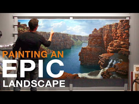 How to paint a BIG LANDSCAPE PAINTING - EPIC Kimberley
