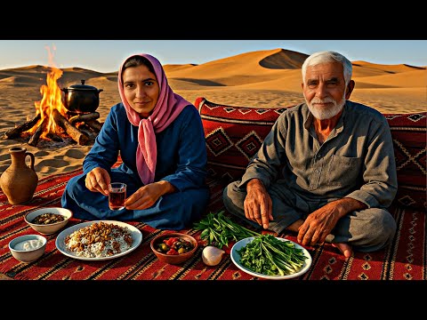 We Cooked Lentil Rice in Iran’s Sand Desert with Nomads | Village Food & Campfire Life