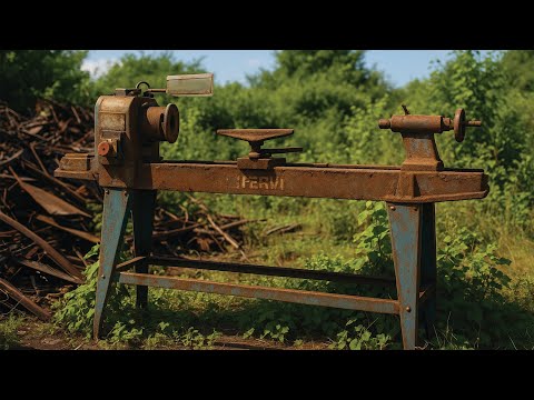 From Rust to Revival Completely Restored 20 Year Old Wood Lathe Back to Life, Shocking Result