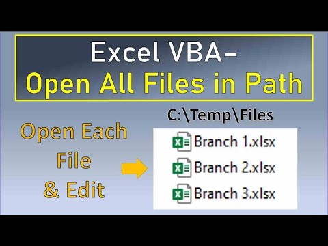 Excel VBA Open Files in Path and Edit