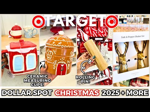 🎄TARGET Dollar Spot Christmas 2025 Shop With Me + Threshold Dinnerware | Cozy Gingerbread Decor 