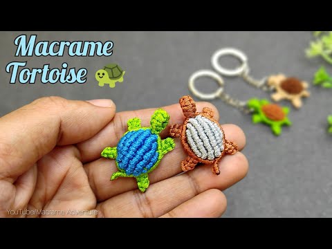 DIY Handmade Macrame Turtle keychain