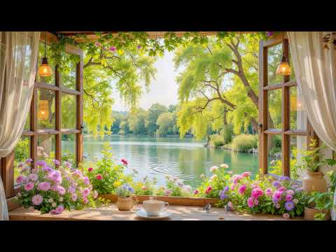 Peaceful Morning by the Lakeside Window🌿 Soft Piano & Nature for Study, Sleep