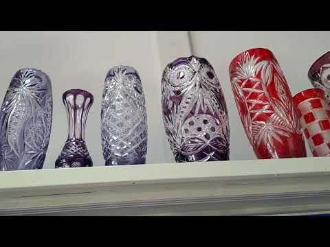 48 Хрустальные вазы, рюмки и т.д. на Хрустальном рынке. г.Гусь Хрустальный.