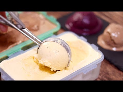 Summer is here so I made 3 different kinds of ice cream: vanilla, chocolate, and blueberry.