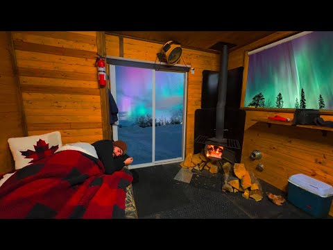 Winter Ice Camping In Tiny Off Grid Cabin | Cooking Poor Man's Lobster