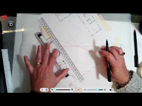 Two point perspective set up using a scaled floor plan