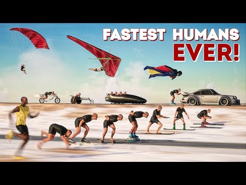 🔥 Human Speed Records | Speed Comparison 3D