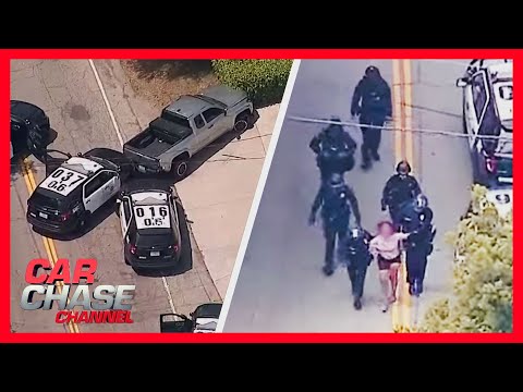 FULL STANDOFF: Police chase with hit-and-run suspect after Hollywood chase | Car Chase Channel
