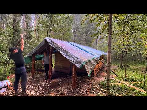 My brother and ME are building an extension to our log cabin.