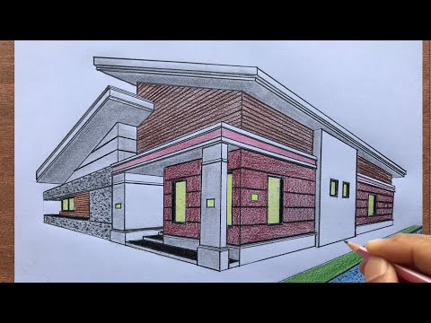 How to Draw a Modern House in 2-Point Perspective Step by Step