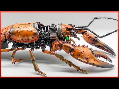 Man Turns DEAD Animals Into Mind Blowing ROBOTS | Cyborg Beetle & Lobster by @易知朱YiZhizhu
