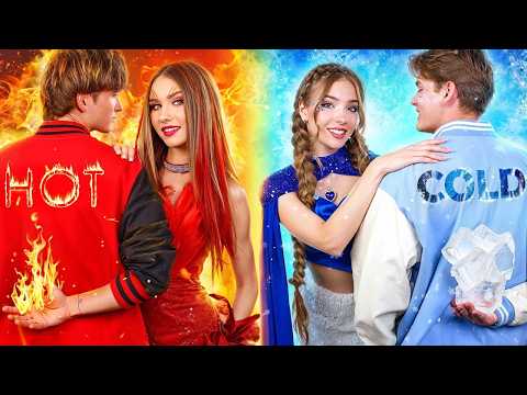 Горячая Девушка vs Холодная Девушка! Мой Краш - Огненный & Ледяной Парень