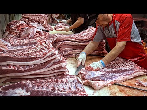 (Full ver.) HOW TO BUTCHER A PIG / Handcrafted Pork Belly / 돼지발골 / How to bone ribs